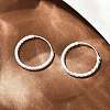 Brass Textured Hoop Earrings EJEW-F378-03C-S-5