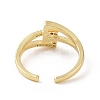 Clear Cubic Zirconia Interlocking Triangle Knot Open Cuff Ring RJEW-G283-04G-3