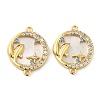 Brass Pave Colorful Cubic Zirconia Whale Connector Charms ZIRC-P110-08G-1