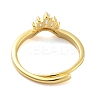 Crown Clear Cubic Zirconia Adjustable Rings RJEW-L120-017G-01-3