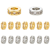 16Pcs 2 Colors Brass Micro Pave Clear Cubic Zirconia European Beads OPDL-UN0001-08-1