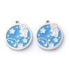304 Stainless Steel Enamel Pendants STAS-M102-22P-01-1