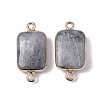 Edge Golden Plated Natural Labradorite Links connectors G-S359-034F-2