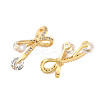 Brass Micro Pave Cubic Zirconia Pendants KK-H071-02B-G-2