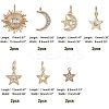 14Pcs 7 Style Brass Micro Pave Cubic Zirconia Charms ZIRC-FH0001-10-2