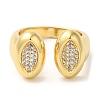 Brass Micro Pave Clear Cubic Zirconia Open Cuff Rings for Women RJEW-U008-02A-G-2
