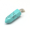 Pencil Natural & Synthetic Mixed Stone Point Pendants G-R220-28-2