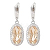 Brass Pave Cubic Zirconia Oval Stud Earrings for Women EJEW-I304-24P-10-1