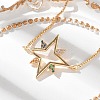 Star Brass Micro Pave Cubic Zirconia Slider Bracelets KK-R217-51G-2