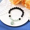Natural Green Aventurine Heart Charms Bracelets BJEW-JB12402-03-1