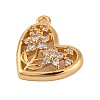 Brass Micro Pave Clear Cubic Zirconia Pendants KK-Z066-07G-2