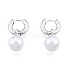 ABS Plastic Pearl Dangle Hoop Earrings X-EJEW-N011-106P-1