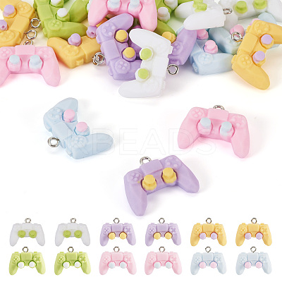 24Pcs 6 Colors Opaque Resin Pendants RESI-TA0003-34-1