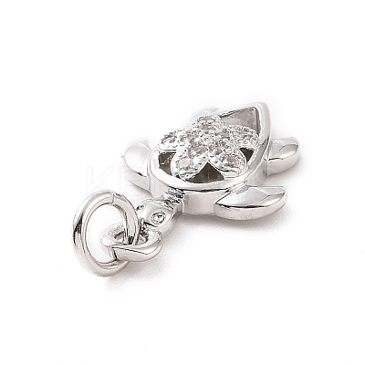 Brass Micro Pave Cubic Zirconia Charms KK-C012-46P-1