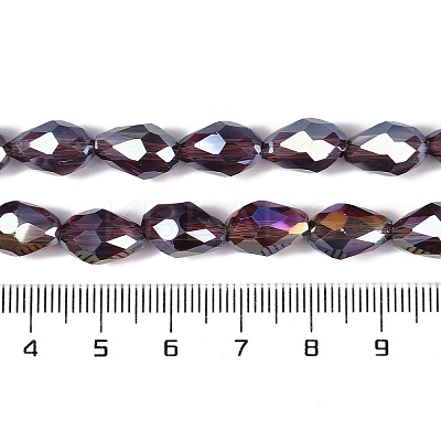 Transparent Electroplate Glass Beads Strands EGLA-N013-T8mm-B05-1