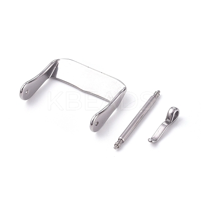 316L Stainless Steel Watch Band Clasps STAS-WH0016-01B-P-1