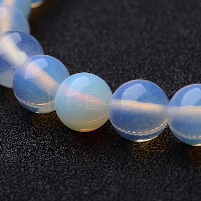 Opalite Beaded Stretch Bracelets X-BJEW-F203-01-1