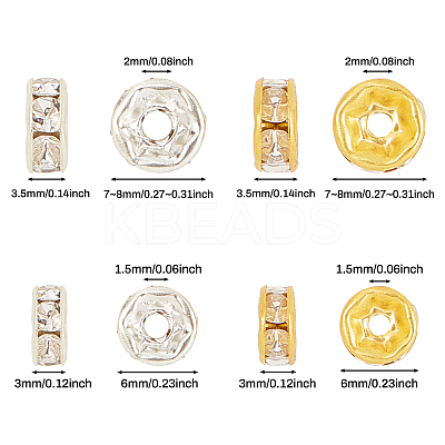 Iron Rhinestone Spacer Beads RB-GL0001-01-1