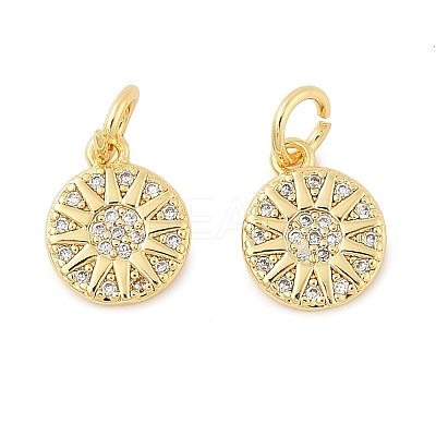 Brass Micro Pave Cubic Zirconia Pendants KK-U056-11G-1
