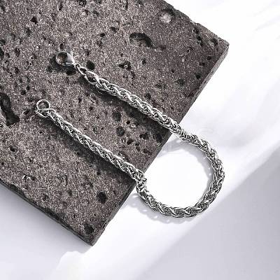 Tarnish Resistant 304 Stainless Steel Wheat Chains Bracelets BJEW-O091-04P-1