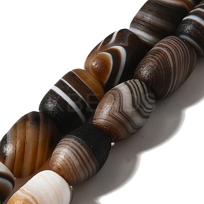 Natural Banded Agate(Dyed & Heated) Beads Strands G-H091-B01-01-1