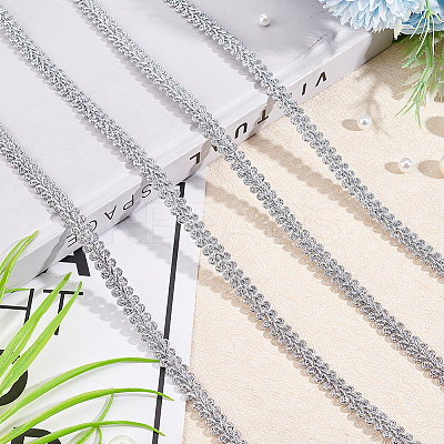 Sparkle Metallic Polyester Braided Lace Trim OCOR-WH0060-46D-1