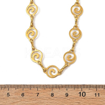 304 Stainless Steel Hollow Spiral Link Chain Necklaces for Women NJEW-JN06395-01-1