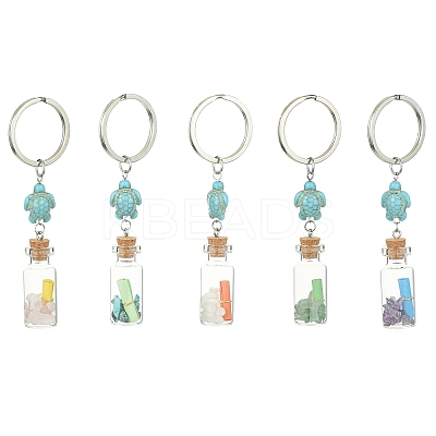 Wishing Bottle Glass Pendant Keychains KEYC-JKC00499-1