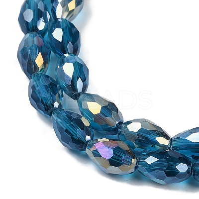 Transparent Electroplate Glass Beads Strands X-EGLA-N013-T6mm-B25-1