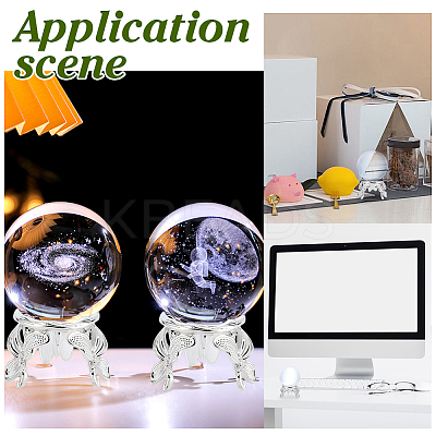 Zinc Alloy Crystal Sphere Stand ODIS-WH0816-004P-1
