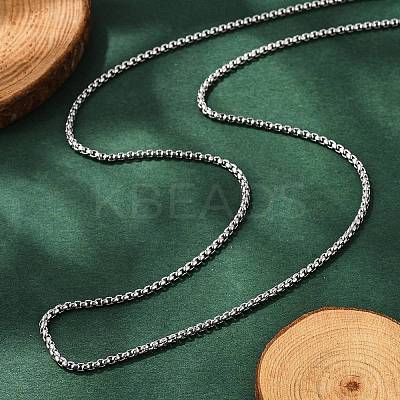 Non-Tarnish 304 Stainless Steel Rolo Chain Necklaces NJEW-L047-02B-P-1