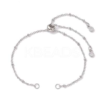 Non-Tarnish 2Pcs 2 Colors 304 Stainless Steel Satellite Chain Bracelet Slider Making AJEW-JB01242-02-1