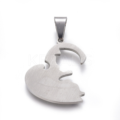 304 Stainless Steel Split Kitten Pendants STAS-G195-09P-1