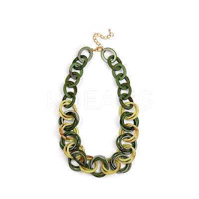 Acrylic Ring Oval Link Chain Necklaces FS-WG97EE9-04-1