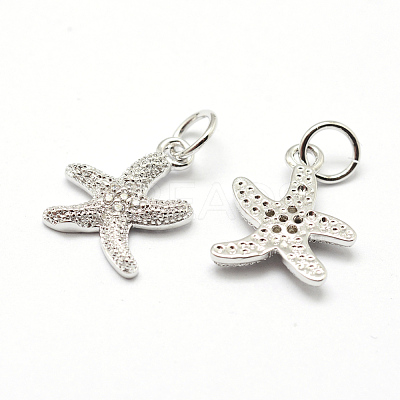 Brass Micro Pave Grade AAA Cubic Zirconia Pendants ZIRC-P072-05P-NR-1