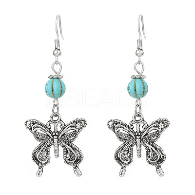 Alloy Butterfly Hoop Earrings FS-WGFCE16-03-1
