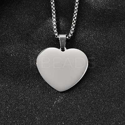 304 Stainless Steel Blank Pendant Necklaces NJEW-P329-04B-P-1