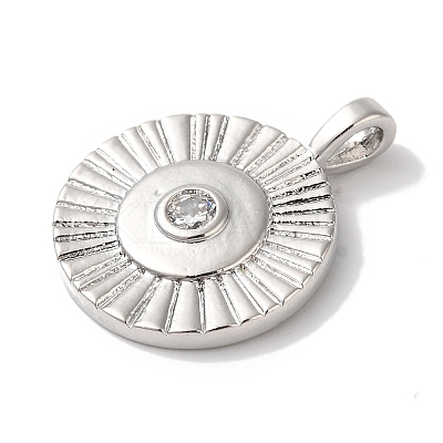 Rack Plating Brass & Cubic Zirconia Pendants KK-L216-060P-1