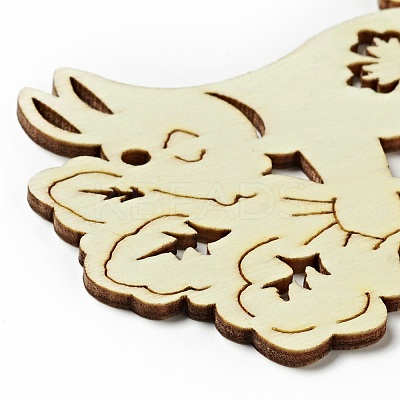 Easter Unfinished Natural Wood Big Pendant Ornaments WOOD-G010-01A-1