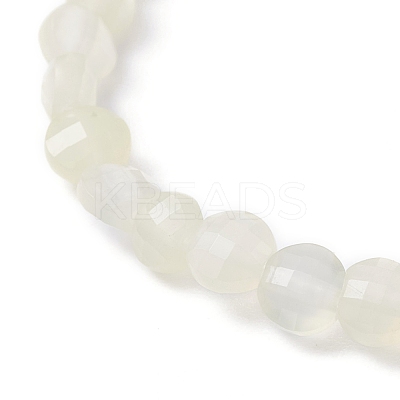 Natural Lemon Jade Faceted Nugget Beads Stretch Bracelet BJEW-JB07217-02-1