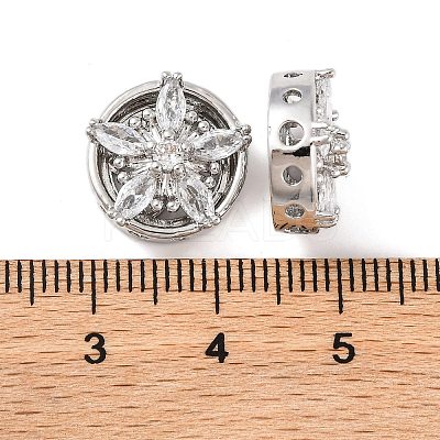 Brass Micro Pave Clear Cubic Zirconia Beads KK-S389-27P-1
