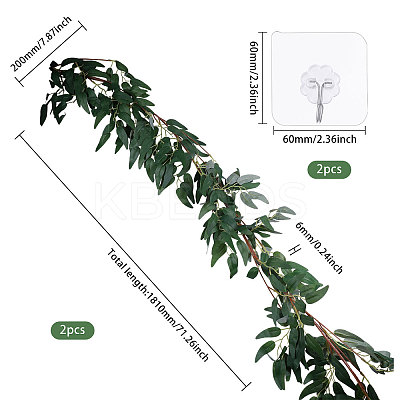Plastic Artificial Eucalyptus Rattan DIY-WH0671-123-1