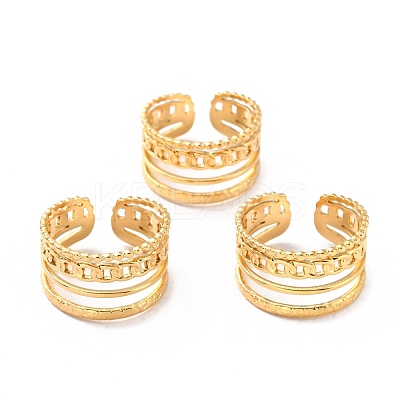 Ion Plating(IP) 304 Stainless Steel Finger Rings RJEW-L102-03G-1