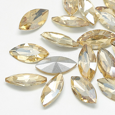 Pointed Back Glass Rhinestone Cabochons RGLA-T083-9x18mm-06-1