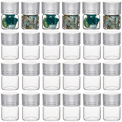 40Pcs Clear Glass Bottles Bead Containers CON-SC0001-15A-01-1