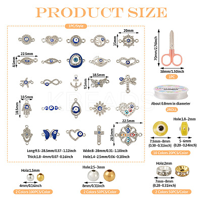 DIY Evil Eye Bracelet Making Kit DIY-TA0004-41-1