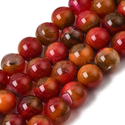 Natural Multi-Color Agate Beads Strands G-A261-B03-14mm-1
