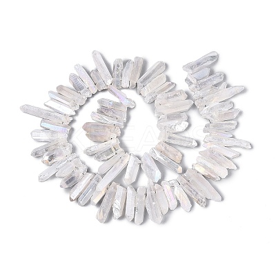 Spray Painted Electroplate Natural Quartz Crystal Points Beads Strands G-Q610-02J-1
