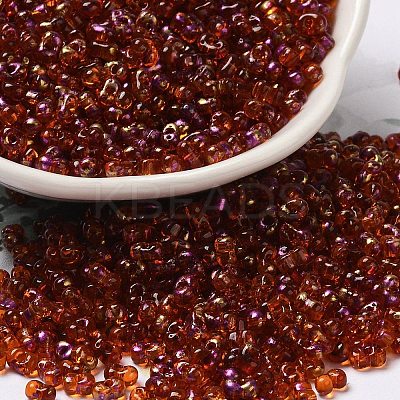 Spray Painted Glass Seed Beads SEED-F005-05A-05-1