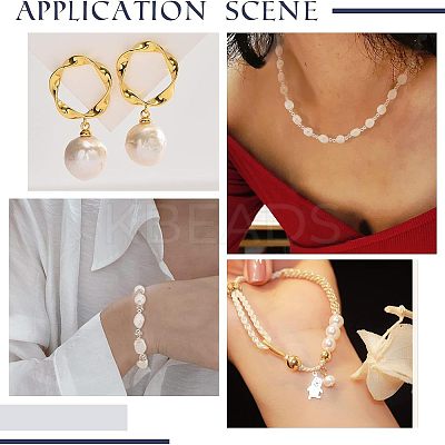Natural Baroque Pearl Keshi Pearl Beads Strands PEAR-NB0001-49-1